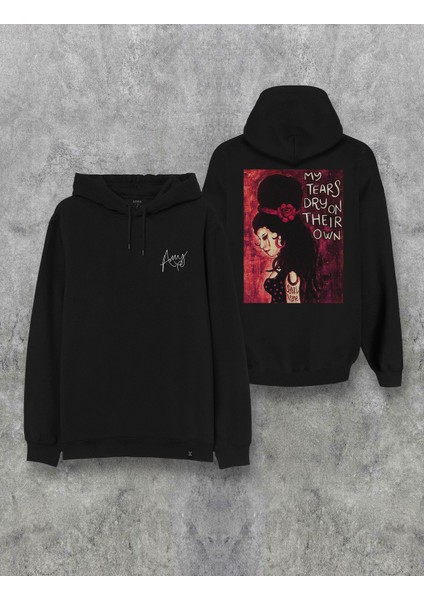 Amy Winehouse Imza Baskılı Kapşonlu Özel Tasarım Hoodie