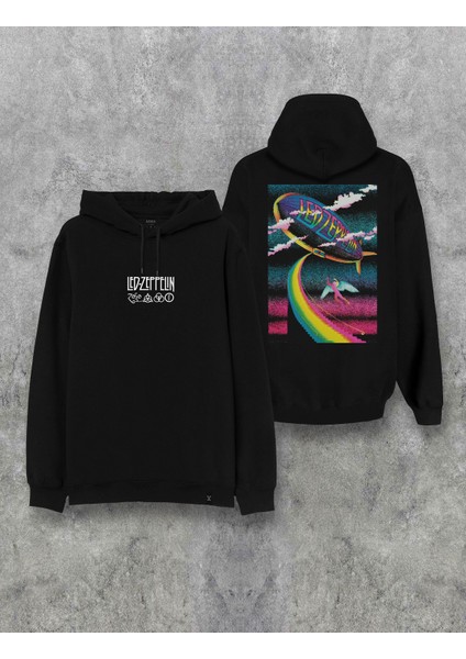 LED Zeppelin Ön Sırt Baskılı Kapşonlu Özel Tasarım Hoodie