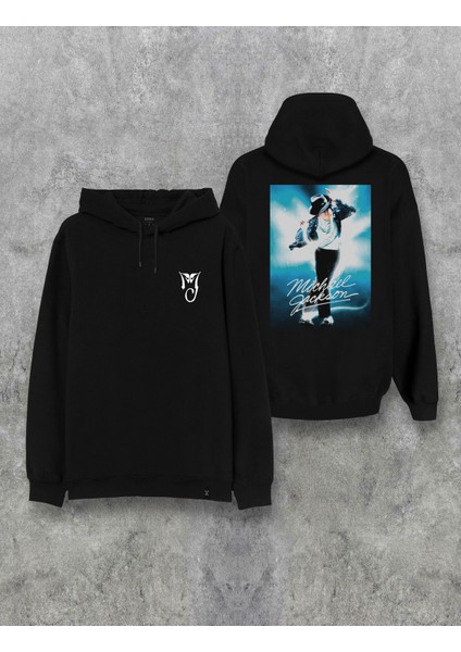 Michael Jackson Logo Ön Arka Baskılı Kapşonlu Tasarım Hoodie