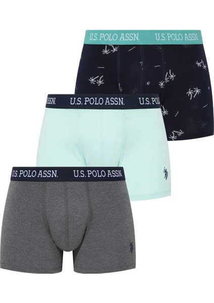 Erkek Lacivert - Mint - Antrasit Melanj 3'lü Boxer 80446