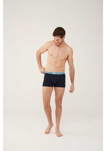 Erkek Turkuaz - Lacivert - Gri Melanj 3'lü Boxer 80446