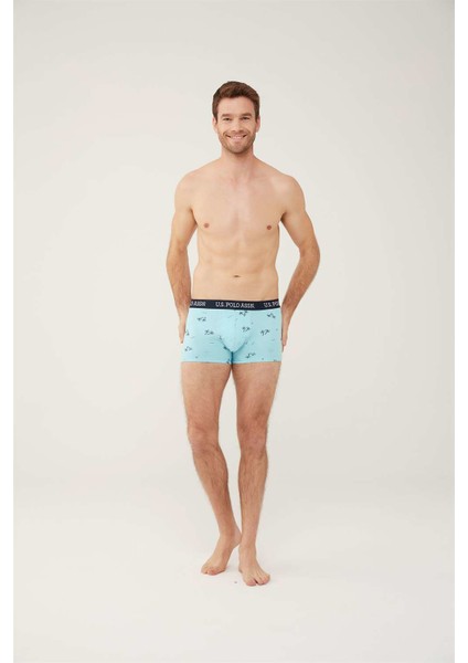 Erkek Turkuaz - Lacivert - Gri Melanj 3'lü Boxer 80446