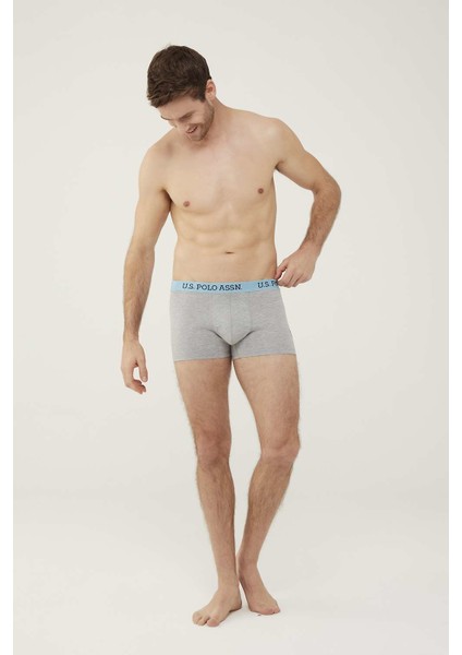 Erkek Turkuaz - Lacivert - Gri Melanj 3'lü Boxer 80446