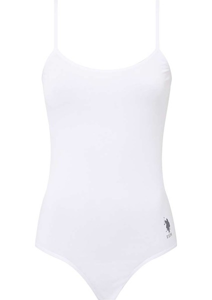U.S. Polo Assn. Kadın Beyaz İp Askılı Çıtçıtlı Body 66287