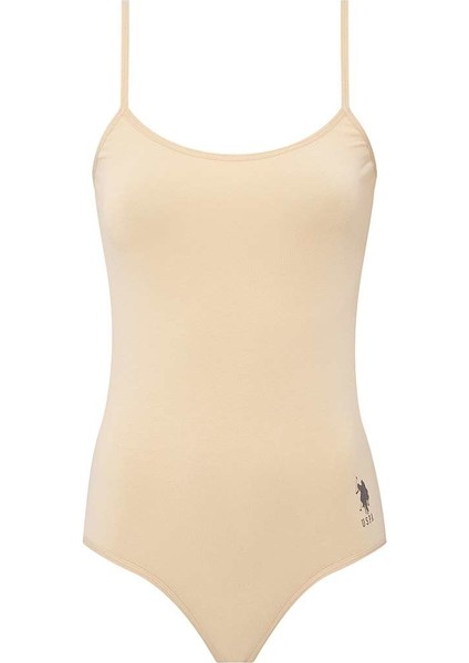 U.S. Polo Assn. Kadın Ten İp Askılı Çıtçıtlı Body 66287