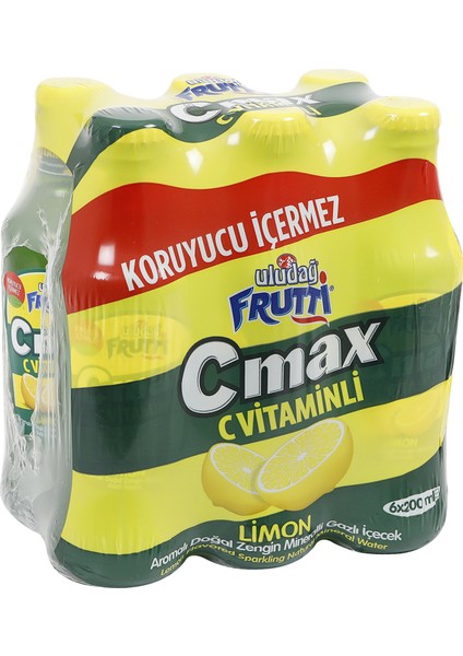 C Max Limon Aromalı Maden Suyu 6 x 200 ml