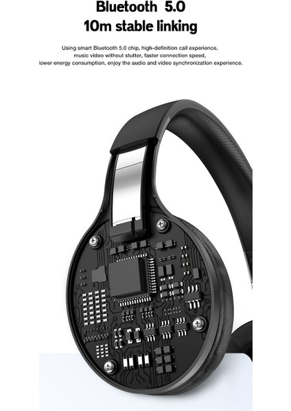 Bl-Be1 Süper Kalite Kulak Üstü 5.0 Bluetooth Kulaklık Siyah