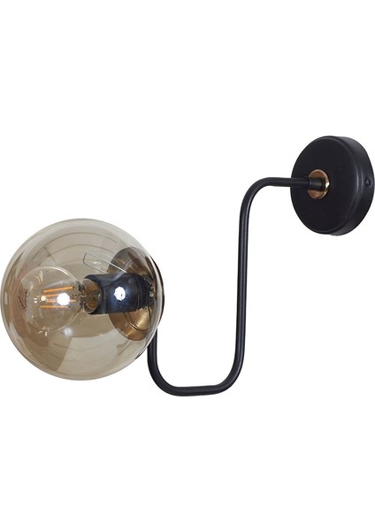 Belize Gold-Siyah Metal Gövde Bal Rengi Camlı Tasarım Lüx Aplik fiyatları