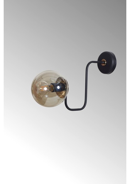 Belize Gold-Siyah Metal Gövde Bal Rengi Camlı Tasarım Lüx Aplik modelleri