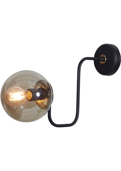 Belize Gold-Siyah Metal Gövde Bal Rengi Camlı Tasarım Lüx Aplik fırsatları
