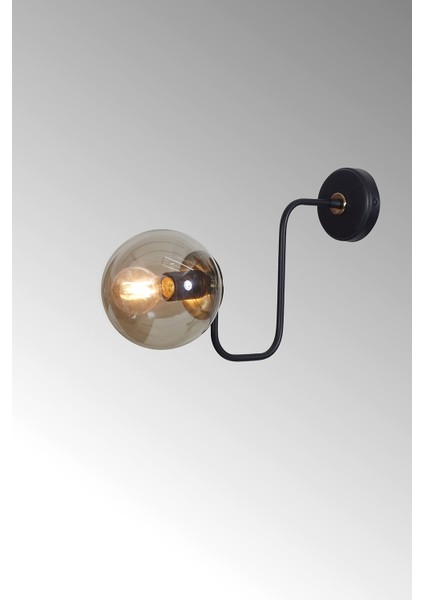 Belize Gold-Siyah Metal Gövde Bal Rengi Camlı Tasarım Lüx Aplik indirimleri