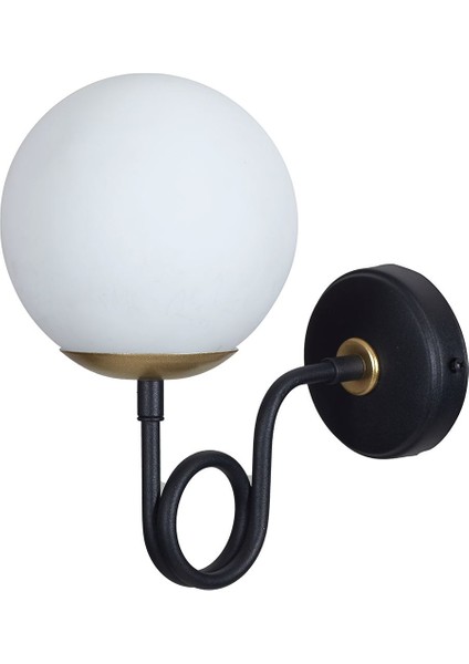 Gali Sarı-Siyah Metal Gövde Beyaz Camlı Tasarım Lüx Aplik fiyatları