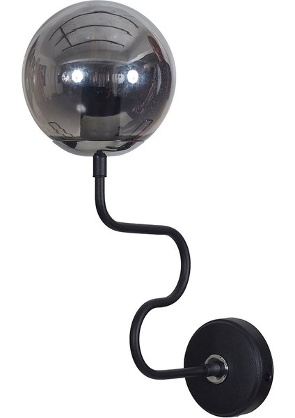 Ferro Yatay Krom-Siyah Metal Gövde Füme Camlı Tasarım Lüx Aplik fiyatları