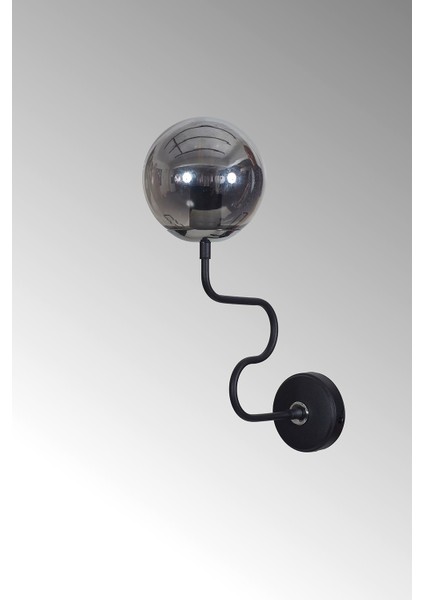 Ferro Yatay Krom-Siyah Metal Gövde Füme Camlı Tasarım Lüx Aplik modelleri