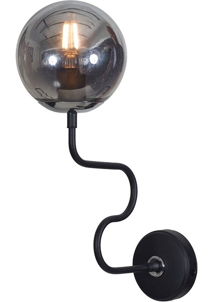 Ferro Yatay Krom-Siyah Metal Gövde Füme Camlı Tasarım Lüx Aplik fırsatları