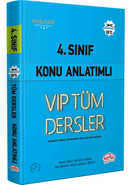 Editör Yayınları 4. Sınıf Vip Tüm Dersler Konu Anlatımlı Mavi Kitap