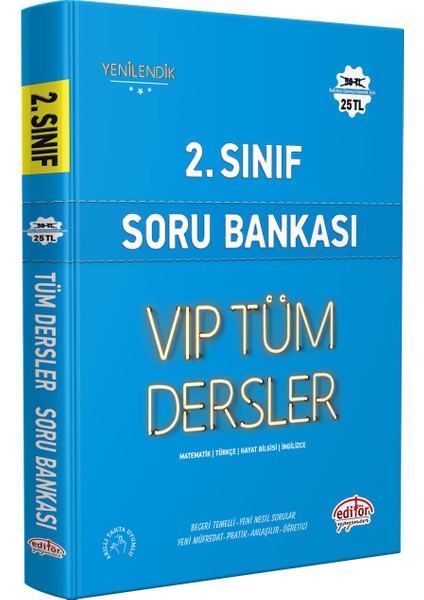 Editör Yayınları 2. Sınıf Vip Tüm Dersler Soru Bankası Mavi Kitap