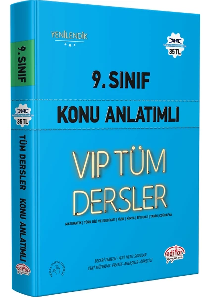 Editör Yayınları 9. Sınıf Vip Tüm Dersler Konu Anlatımlı Mavi Kitap