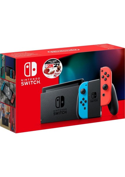 Switch Konsol Neon Red Blue Nba 2K21 Bundle