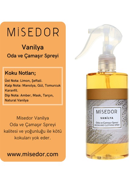 2 Li Set Gold Amber ve Vanilya Oda Kokusu ve Çamaşır Spreyi 330 ml