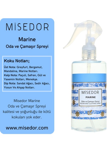 2 Li Set Beyaz Sabun ve Marine Oda Kokusu ve Çamaşır Spreyi 330 ml