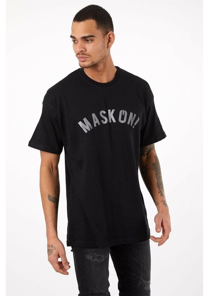 Twentyone Erkek Oversize Reflektör Baskılı T-Shirt