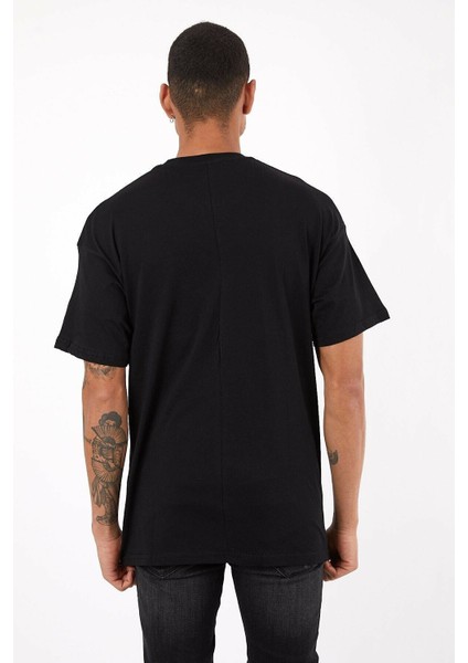 Twentyone Erkek Oversize Reflektör Baskılı T-Shirt
