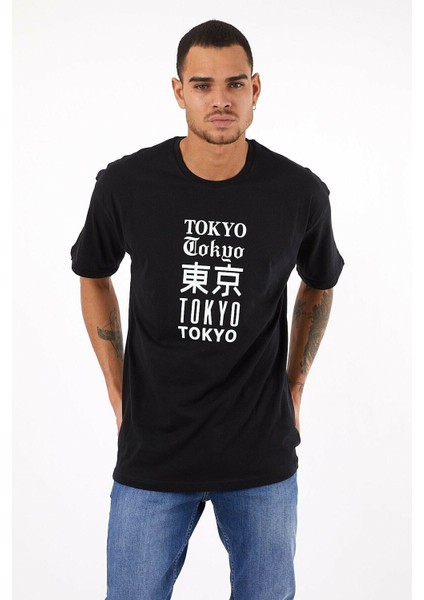 Twentyone Erkek Tokyo Baskılı Oversize T-Shirt