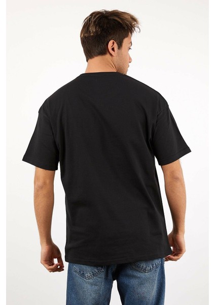 Twentyone Erkek Oversize Gül Nakışlı T-Shirt