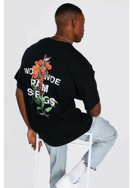 Twentyone Palmiye Sırt Baskılı Oversize T-Shirt