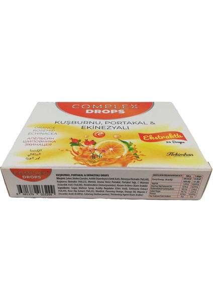 Kuşburnu Portakal Ekinezyalı Pastil Complex Drops 24LÜ fiyatları