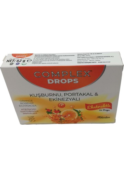 Kuşburnu Portakal Ekinezyalı Pastil Complex Drops 24LÜ modelleri