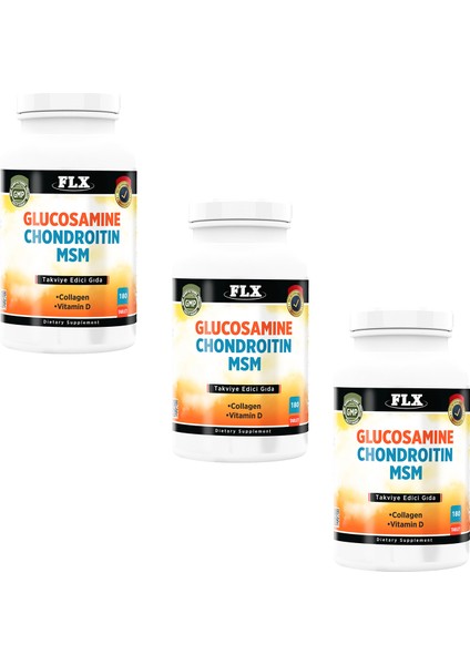 Glukosamine Kondroitin Msm Vitamin D 3 Kutu 180 Tablet