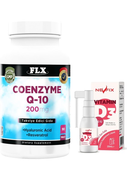 Koenzim Coenzyme Q-10 200 Mg Hyaluronik Asit Resveratrol 90 Tablet