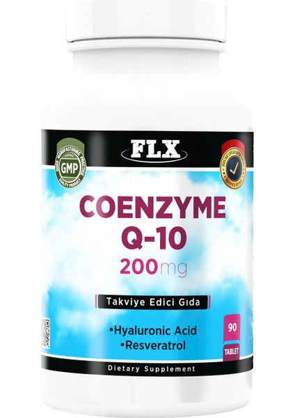 Koenzim Coenzyme Q-10 200 Mg Hyaluronik Asit Resveratrol 90 Tablet