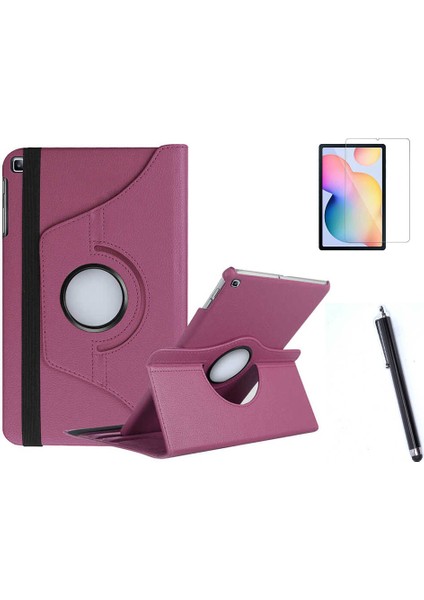 Samsung Galaxy Tab S6 Lite P610 Uyumlu 360 Rotating Stand Deri Kılıf Seti