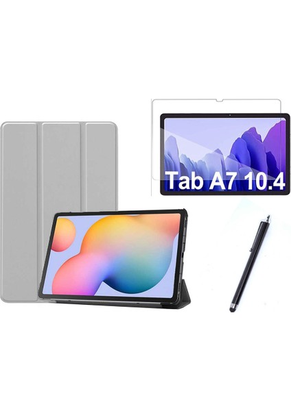Samsung Galaxy Tab A7 T500 Uyumlu Smart Cover Tablet Kılıfı + Ekran Koruyucu + Kalem