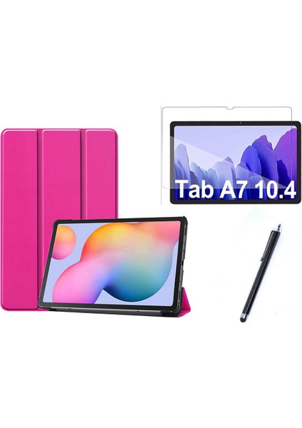 Samsung Galaxy Tab A7 T500 Uyumlu Smart Cover Tablet Kılıfı + Ekran Koruyucu + Kalem