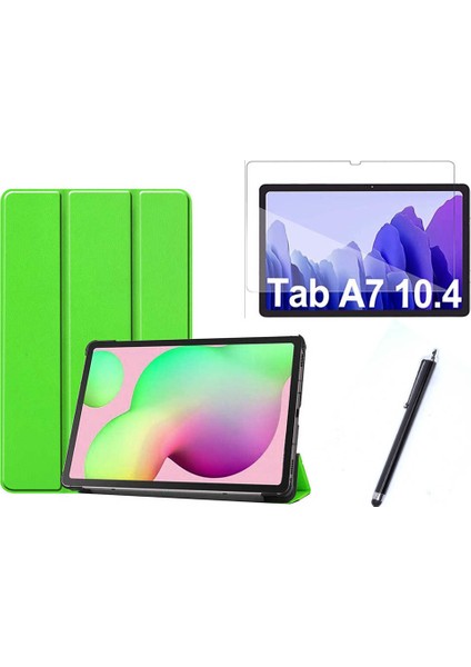 Samsung Galaxy Tab A7 T500 Uyumlu Smart Cover Tablet Kılıfı + Ekran Koruyucu + Kalem