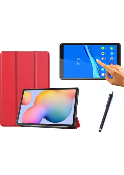 Lenovo M10 Fhd Plus (2. Nesil) TB-X606F 10.3 Uyumlu Smart Cover Tablet Kılıfı + Ekran Koruyucu + Kalem