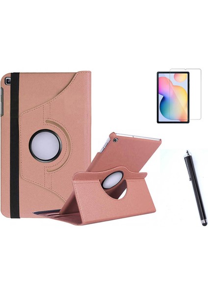 Samsung Galaxy Tab S6 Lite P610 Uyumlu 360 Rotating Stand Deri Kılıf Seti