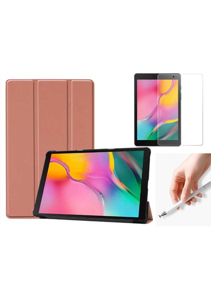 Samsung Galaxy Tab A 8" 2019 T290 Uyumlu Smart Tablet Kılıfı + Ekran Koruyucu + Disk Uçlu Dokunmatik Kalem