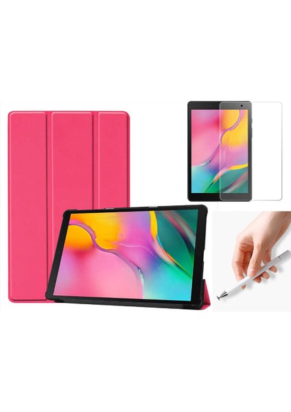 Samsung Galaxy Tab A 8" 2019 T290 Uyumlu Smart Tablet Kılıfı + Ekran Koruyucu + Disk Uçlu Dokunmatik Kalem