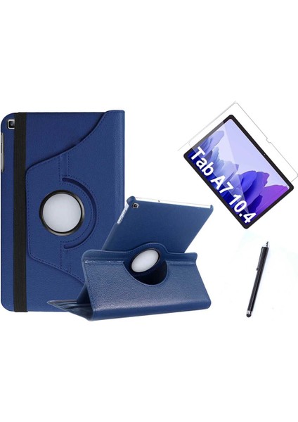 Samsung Galaxy Tab A7 T500 Uyumlu 360 Rotating Stand Deri Kılıf Seti
