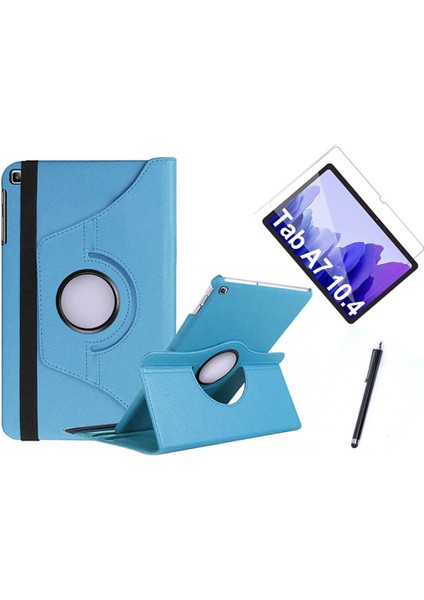 Samsung Galaxy Tab A7 T500 Uyumlu 360 Rotating Stand Deri Kılıf Seti