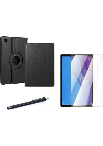 Lenovo M10 TB-X306F Gen.2 Uyumlu 360 Rotating Stand Deri Kılıf Seti