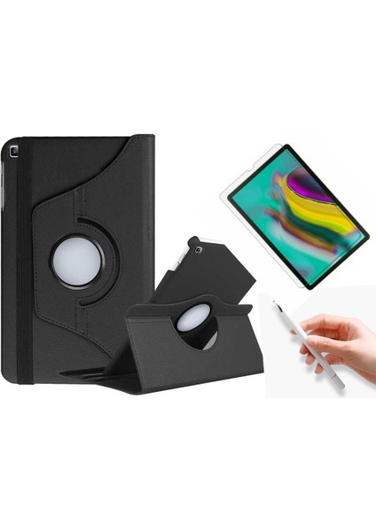 Samsung Galaxy Tab A7 Lite SM-T225 Uyumlu 360 Rotating Deri Kılıf + Nano Ekran Koruyucu + Dokunmatik Kalem