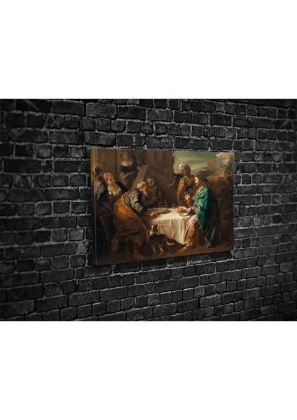 Charles De La Fosse- Le Christ Et Les Pelerins Demmaus Kanvas Tablo fiyatları