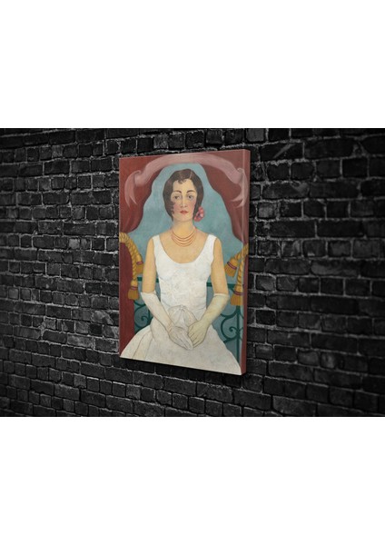 Frida Kahlo- Portrait Of A Lady In White Kanvas Tablo
