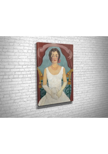 Frida Kahlo- Portrait Of A Lady In White Kanvas Tablo